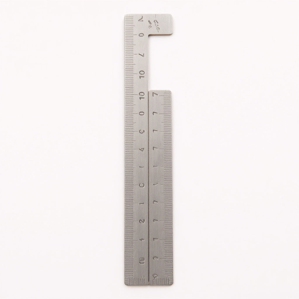 Square Metric Ruler for Metalsmiths and Jewelers, Stainless Steel, 90°