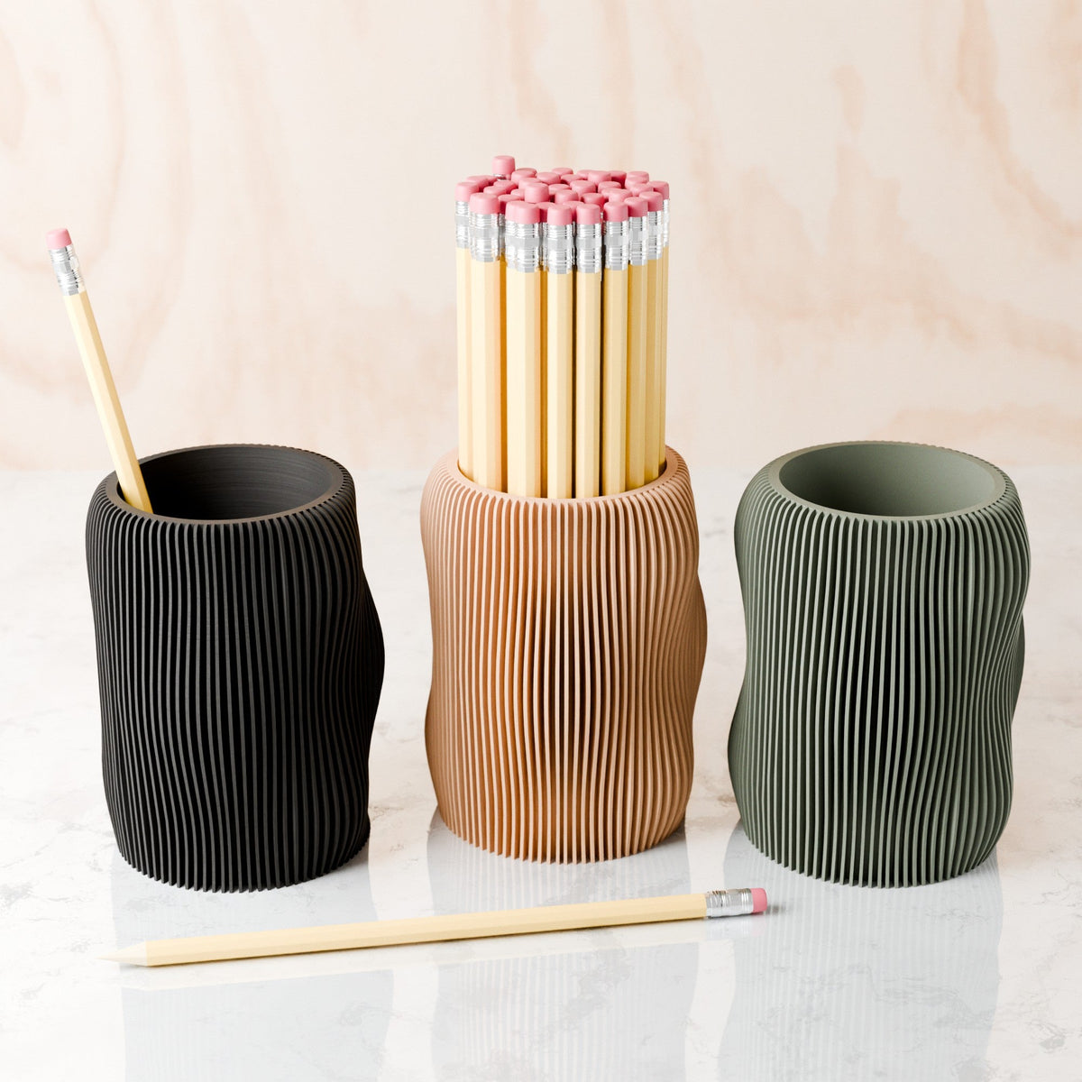 Wavy Ceramic Pencil Cup