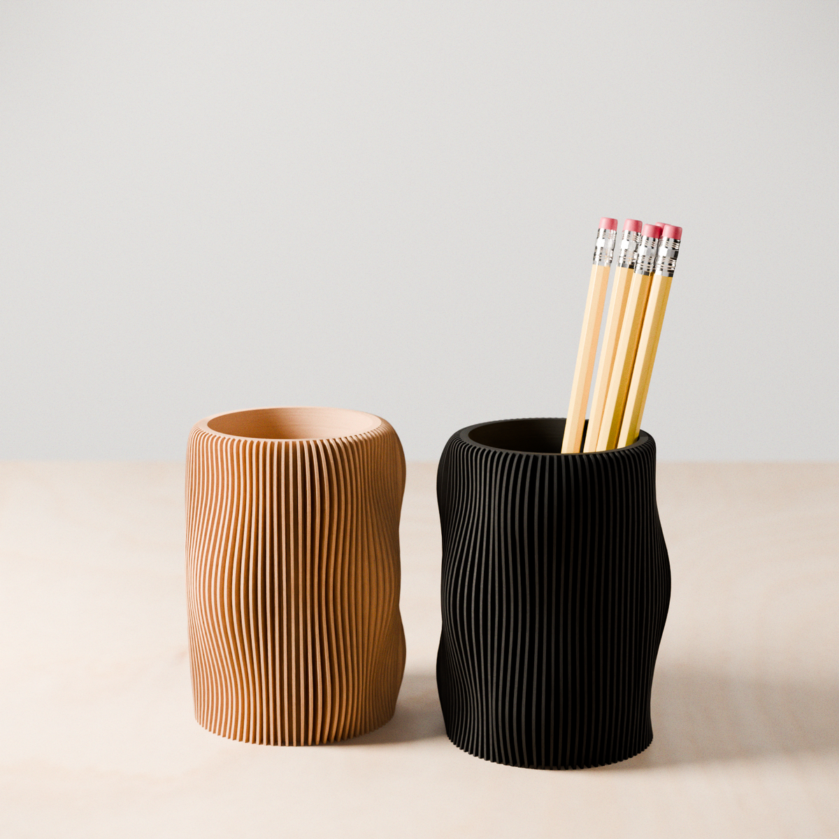 Wavy Ceramic Pencil Cup