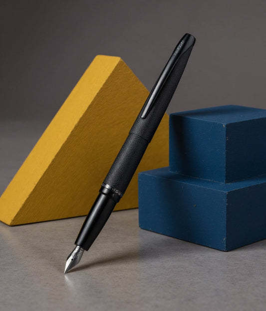 ATX® Brushed Black Stainless Steel Medium Nib Fountain Pen