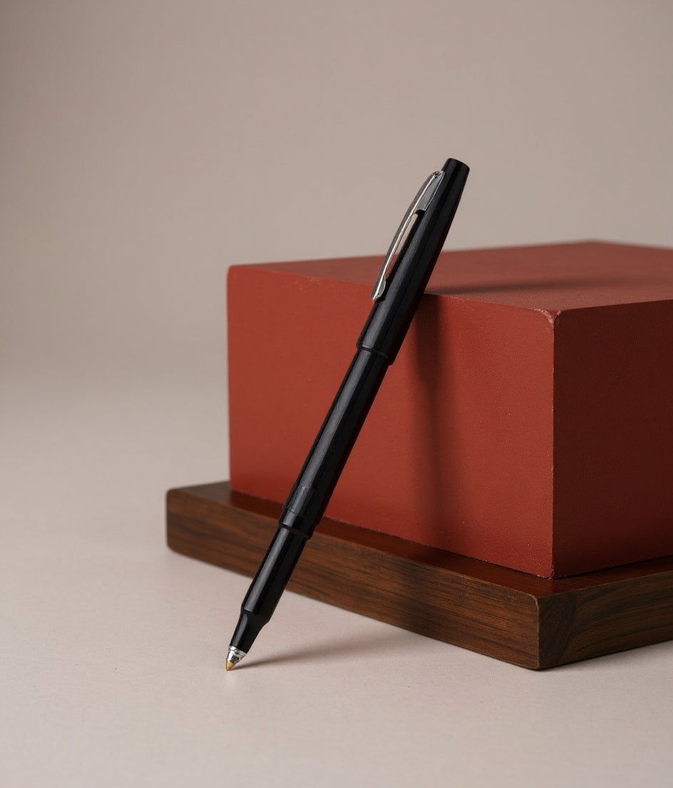 Pentel Rolling Writer Roller Ball Pen, Stick, Medium 0.8 mm, Black Ink, Black Barrel, Dozen