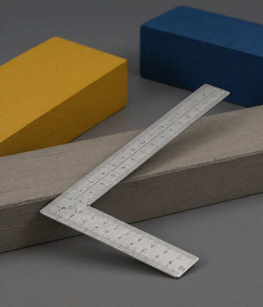 Square Metric Ruler for Metalsmiths and Jewelers, Stainless Steel, 90°