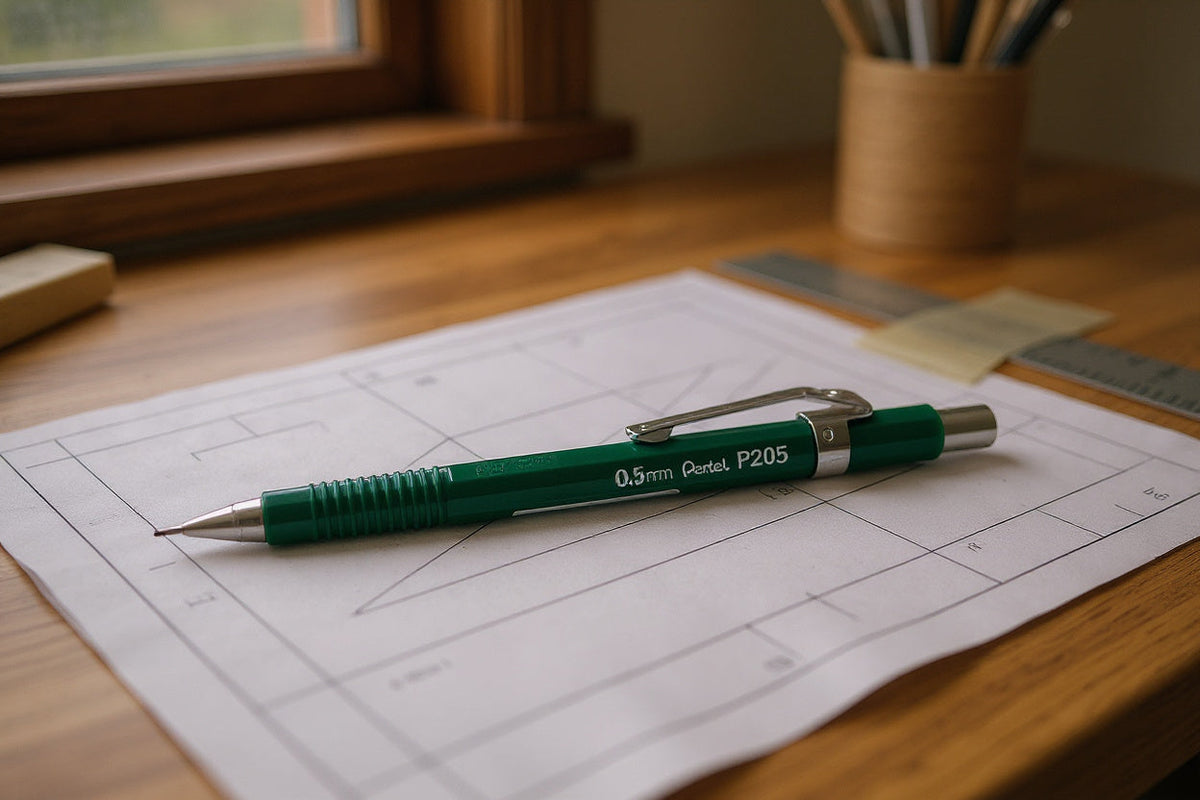 Pentel Sharp Mechanical Pencil, 0.5 mm, HB (#2.5), Black Lead, Green Barrel