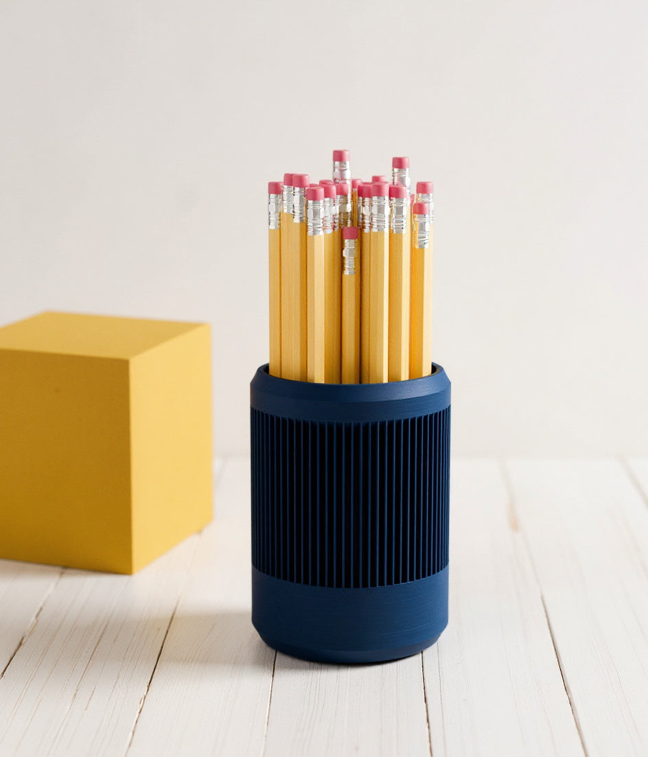 Ribbed Ceramic Pencil Cup