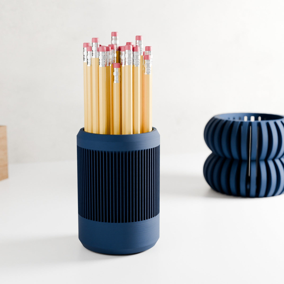 Ribbed Ceramic Pencil Cup