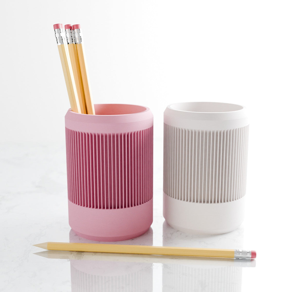 Ribbed Ceramic Pencil Cup