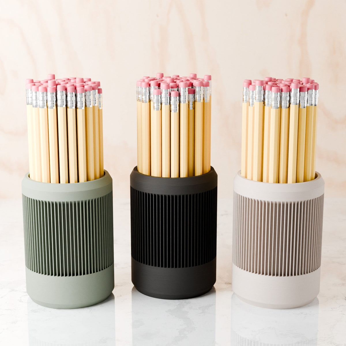 Ribbed Ceramic Pencil Cup